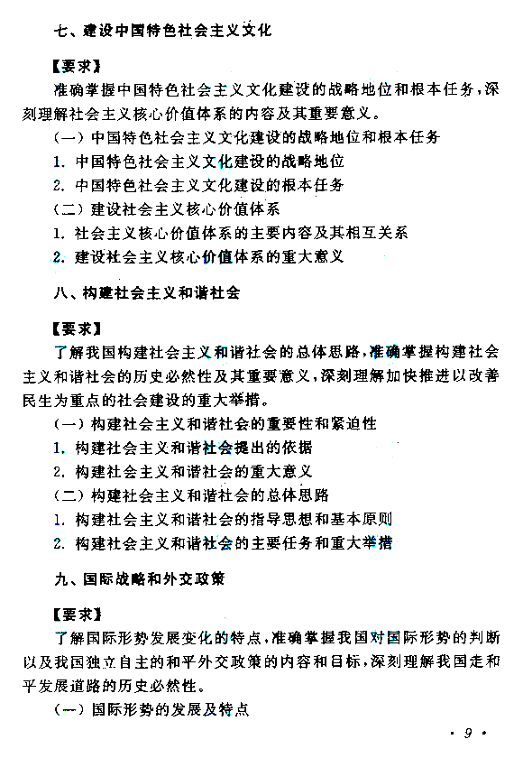 2018年成人高等教育考试专升本《政治》考试大纲