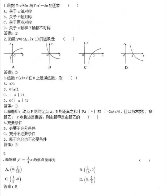 2020山东成人高考备考：数学每日一练（8.12）含答案