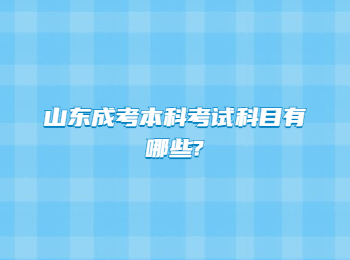 山东成考本科考试科目有哪些?