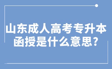 山东成人高考专升本函授是什么意思?
