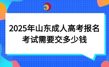 2025年山东成人高考报名考试需要交多少钱